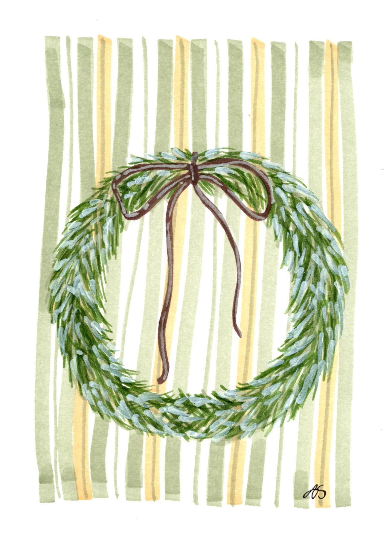 Joulukortti - Kranssi