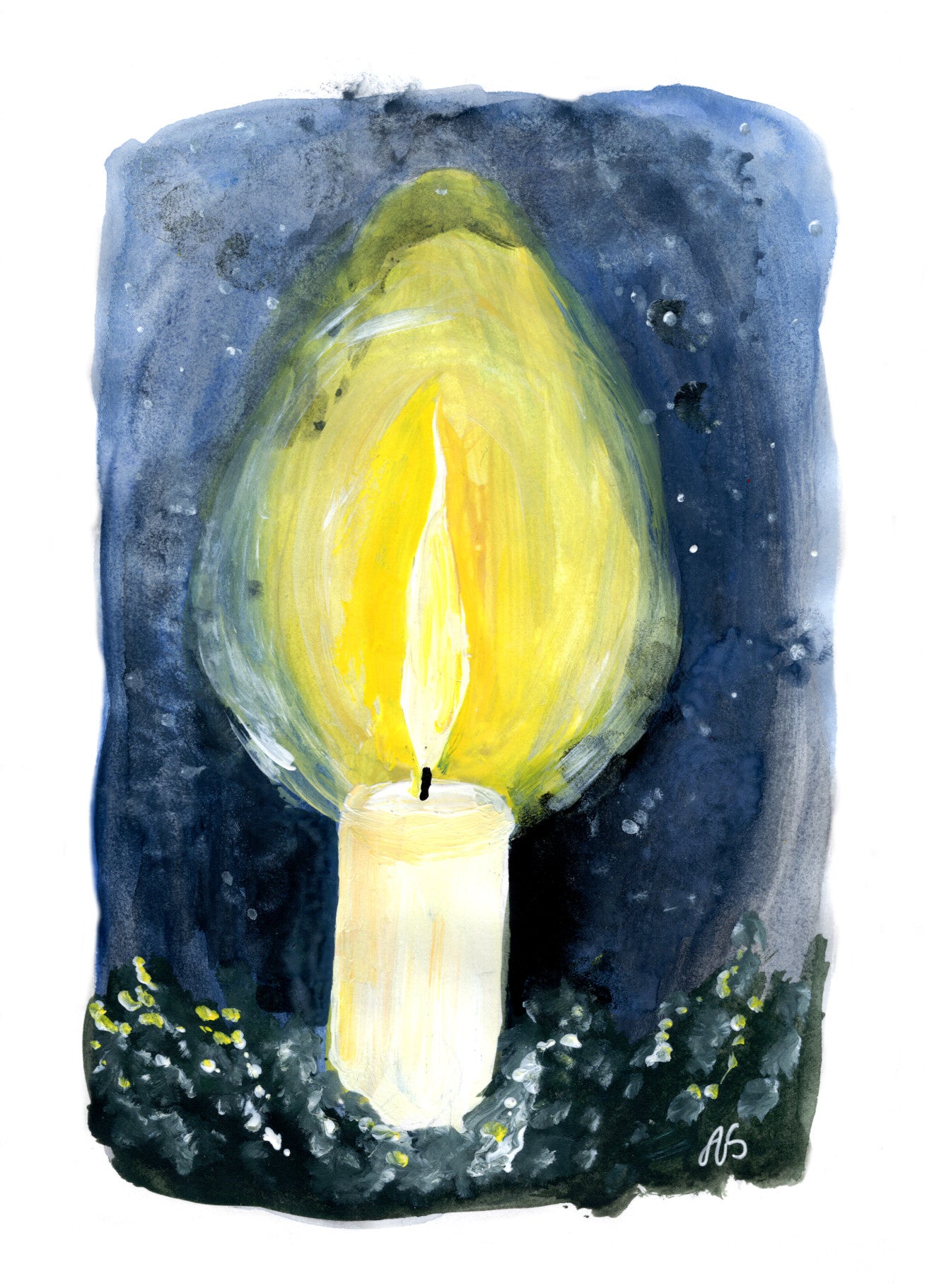 Joulukortti - Kynttilä