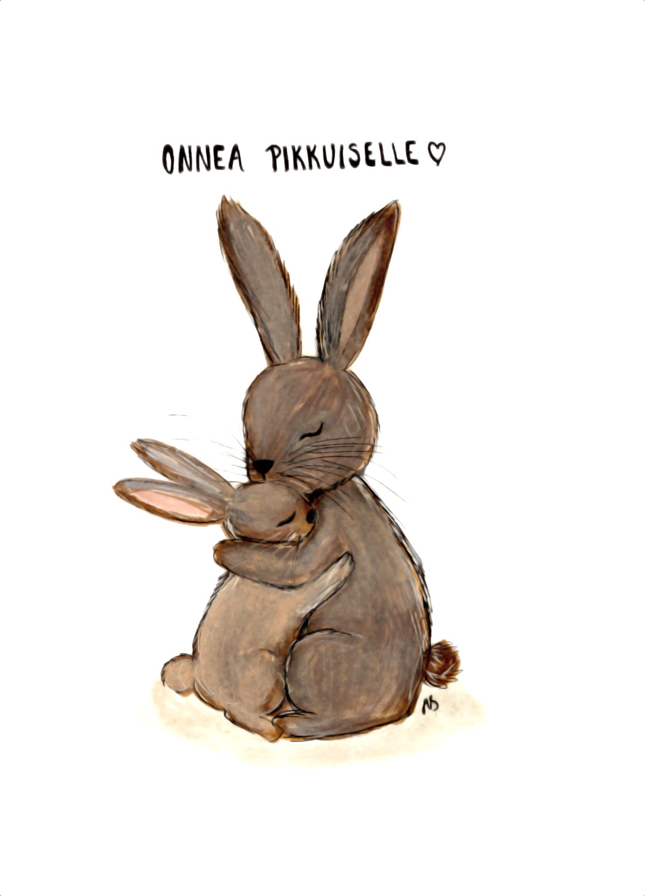 Onnittelukortti - Puput halaa