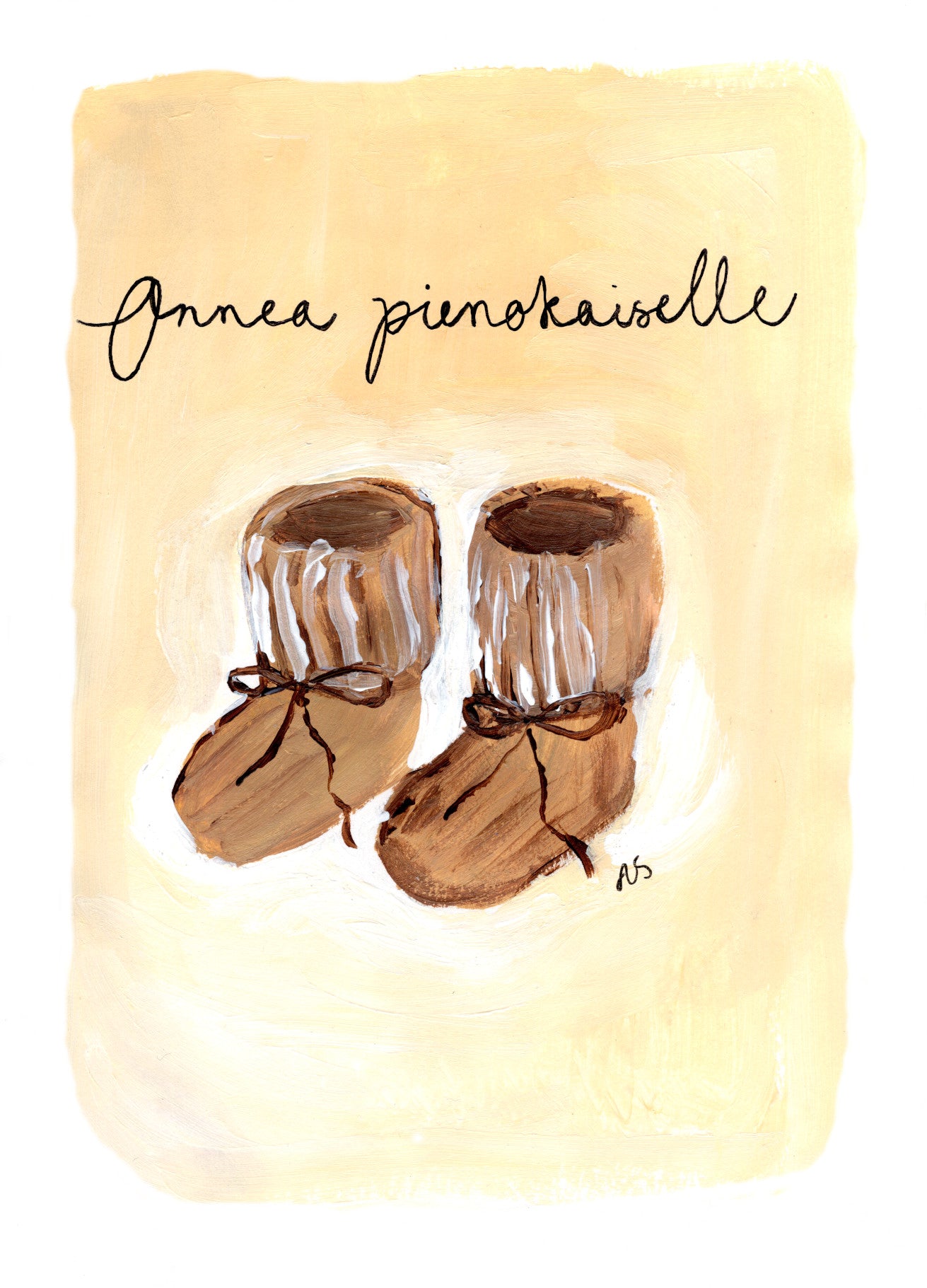 Onnittelukortti - Vauvan tossut