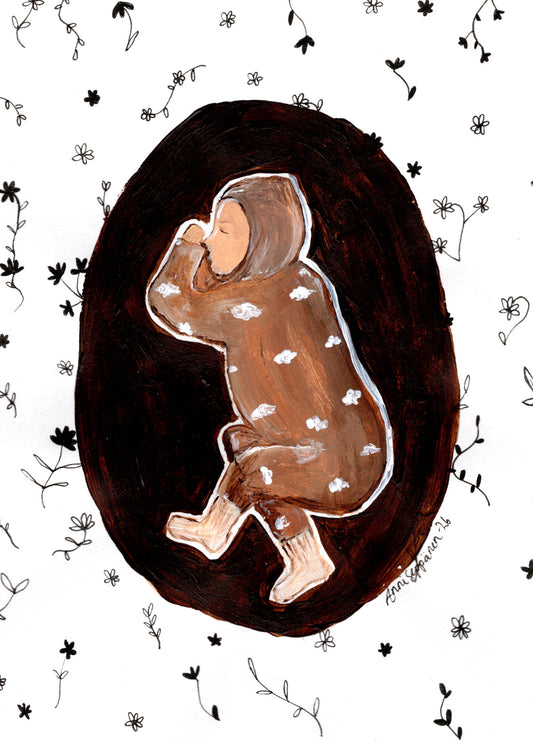 Kortti - Vauva nukkumassa