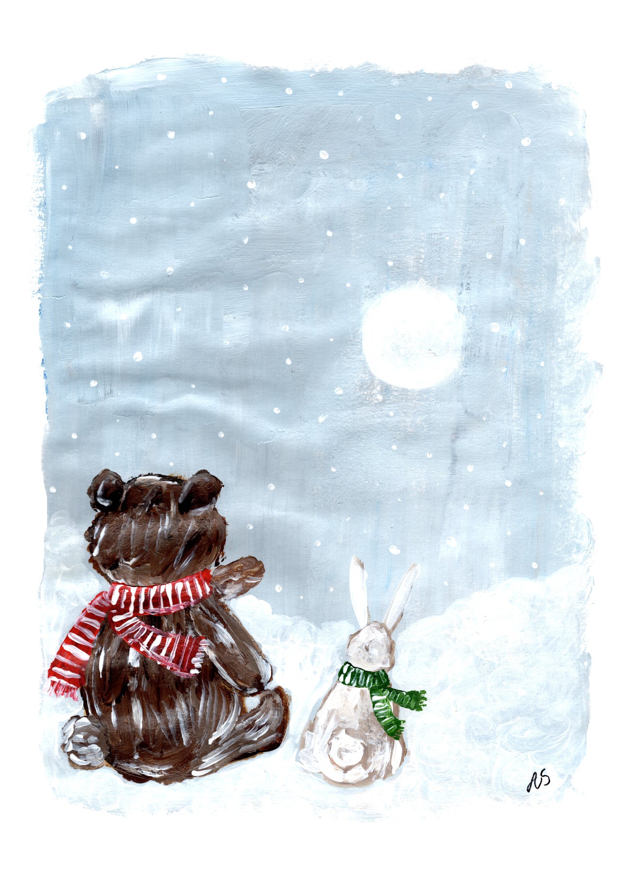 Joulukortti - Eläinystävät